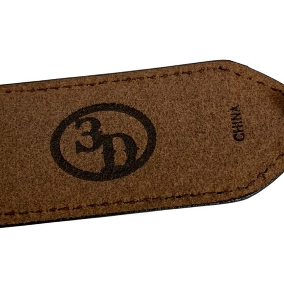 3D Belt Co Mens Western Sz 38 Handcrafted Leather Hide Studs Cross Conchos - Picture 6 of 6